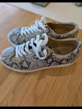 Poppy Barley Snake-Print Lace-Up Sneakers. Limited edition.